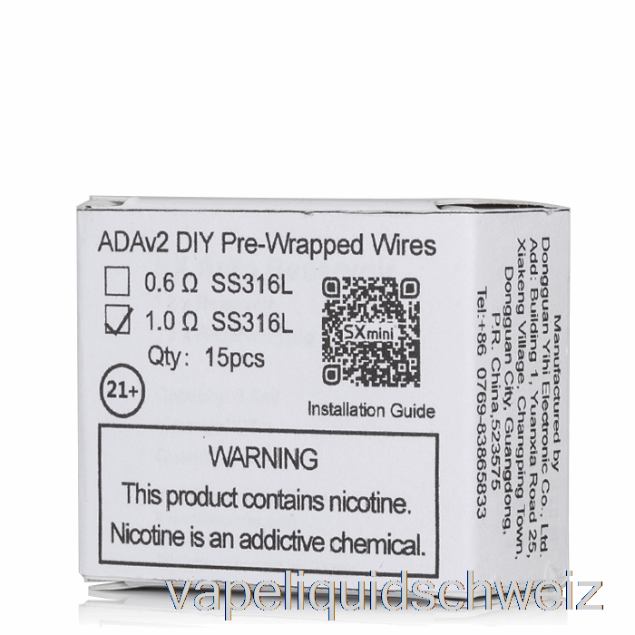 Yihi Sxmini Ada V2 DIY Vorverpackte Drähte 1,0 Ohm Spulen Vape Ohne Nikotin